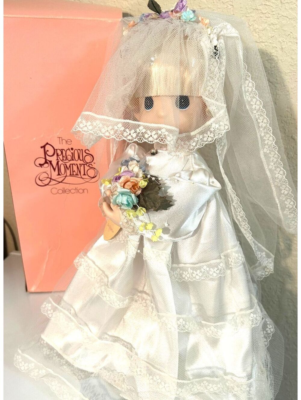 Precious Moments Jessi Bride Doll 1001 16" Wedding Bride 1989 Original Tag
